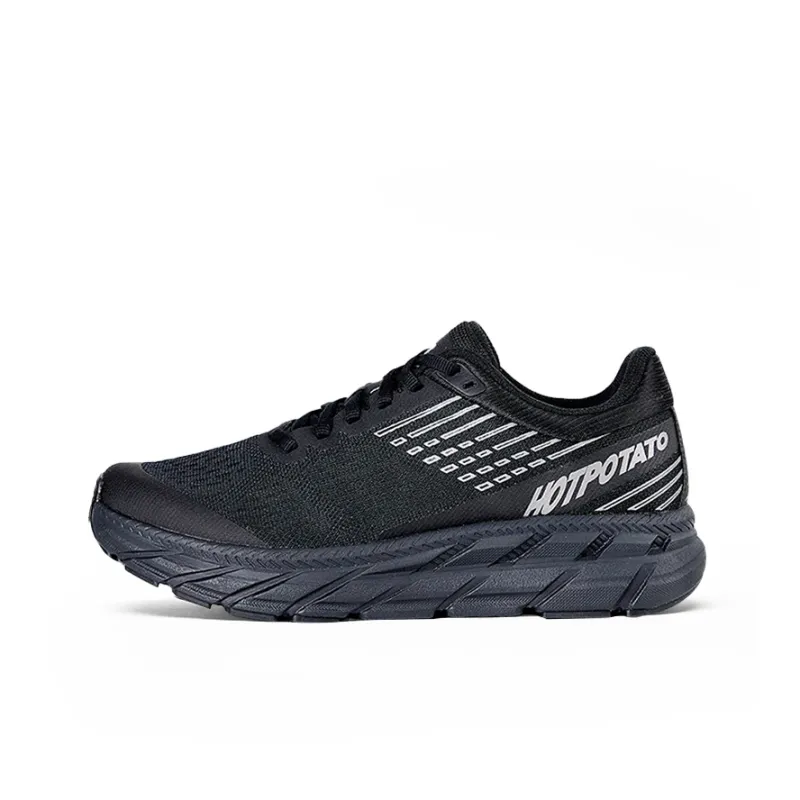 HOT POTATO Cushioning, Abrasion Resistant, Breathable, Lightweight Coverage Low Top Running Shoes Unisex Black-0