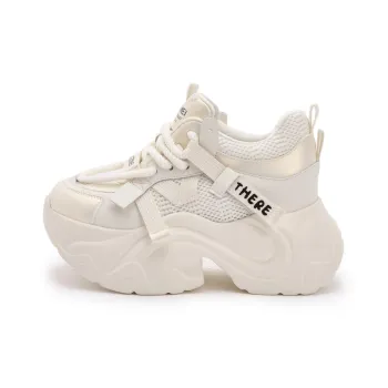 Milan Love Song Cushioning Anti Slip And Wear Resistant Height Increasing Low Top Chunky Sneakers 8cm Women's