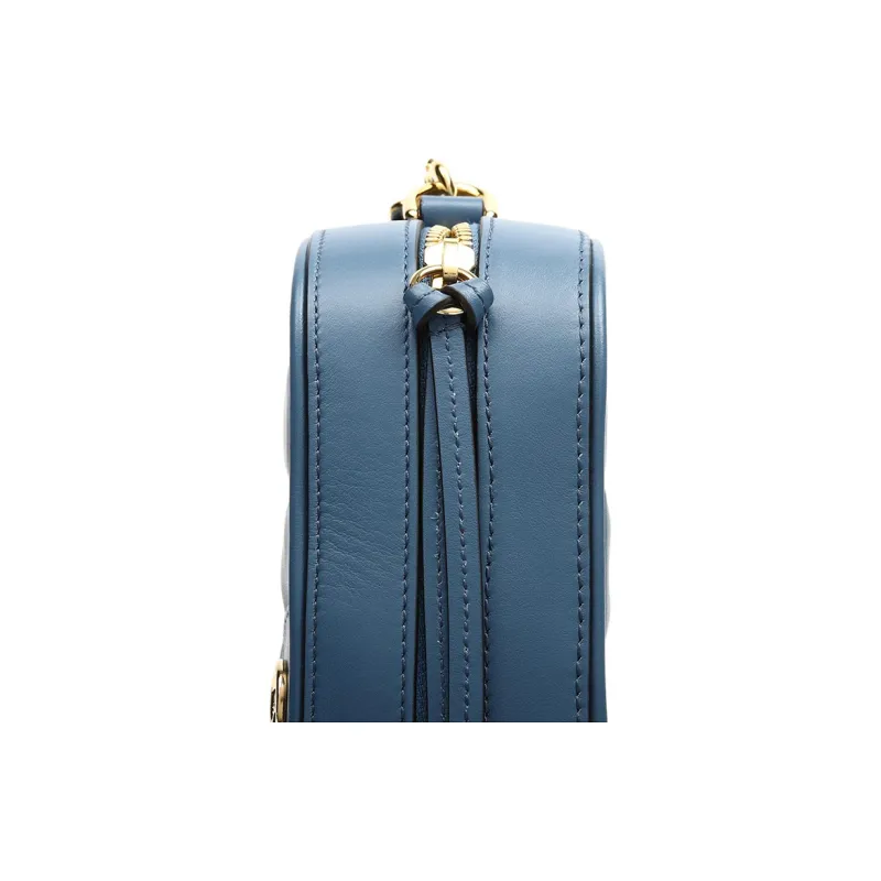 GUCCI Cow Leather Camera Bags Crossbody Bag Shoulder Bag Women's Blue-6
