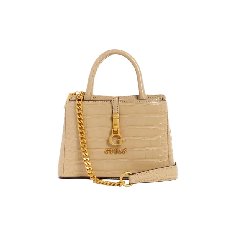 GUESS Artificial Crocodile Leather Shoulder Bag Crossbody Bag Mini Women's Taupe-0