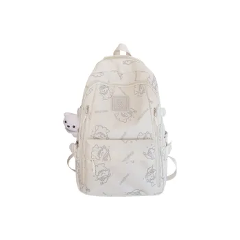 FAMAN Nylon Backpack Regular Women's White/Black/Gray/Purple Green