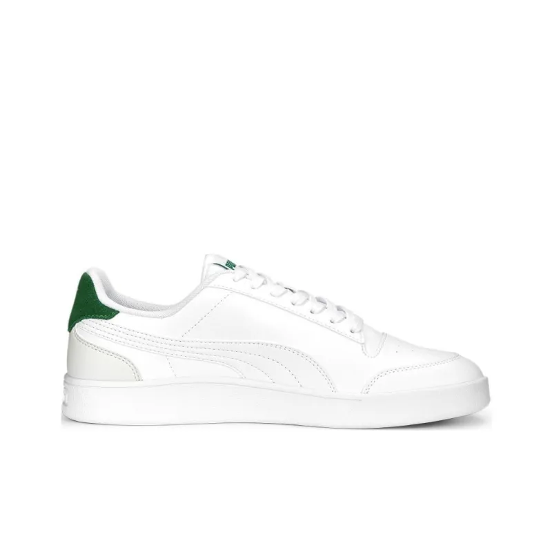 PUMA Shuffle Cushioning Wear Resistant Low Top Skateboard Shoes Unisex White Green-1