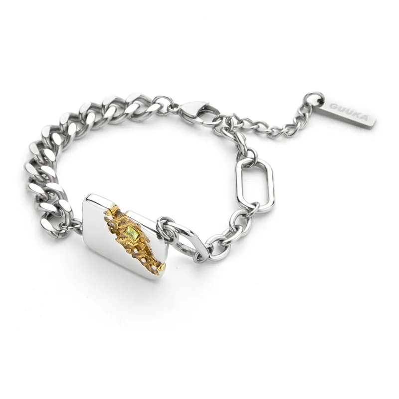 Guuka Stainless Steel Bracelets Unisex Silver-1