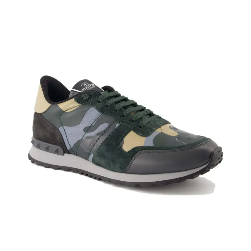 Valentino Garavani Rockrunner Camouflage Lace Up Sneakers-2