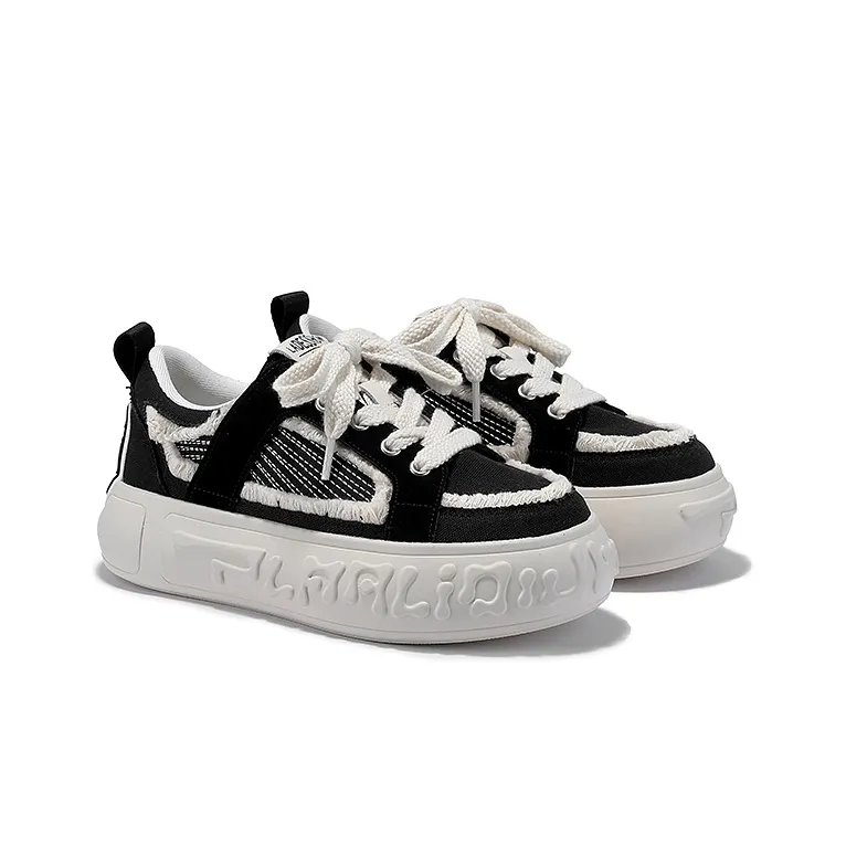 SELAIYA Anti Slip And Wear Resistant Height Increasing Low Top Skateboard Shoes Women's-1