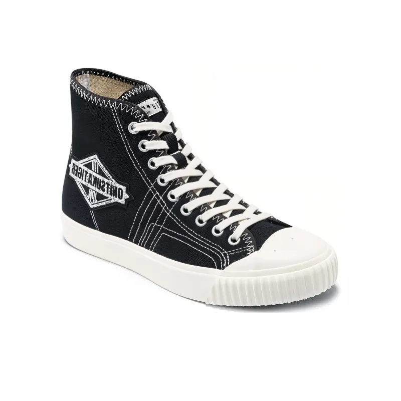 Onitsuka Tiger Coverage Anti Slip And Wear Resistant High Top Skateboard Shoes Unisex Black-1