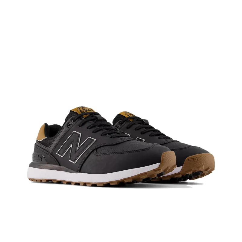 New Balance NB 574 Series Shock Absorbers With Slip Resistant Features Low Top Golf Shoes Men's Black Brown-1
