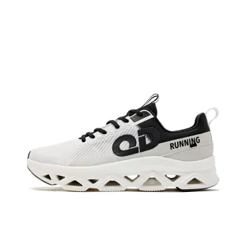 QIAODAN Wear resistant And Lightweight Low Top Running Shoes Men's White Black