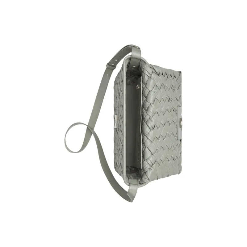 Bottega Veneta Calfskin Shoulder Bag, Crossbody Bag Men's Agate Gray-2