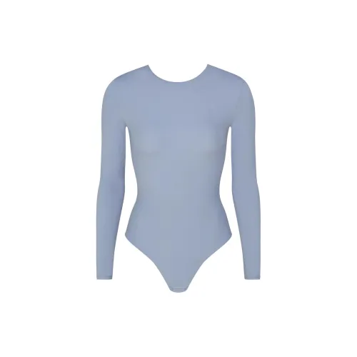 Skims Swim Long Sleeve One Piece Periwinkle