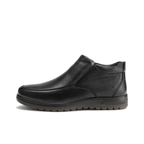 AOKANG Casual Shoes Men's Black Long Staple Style
