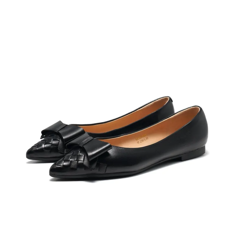 ST&SAT Light Mouth Single Shoe Flat Women's Black 2024 Spring Summer New Arrival-2
