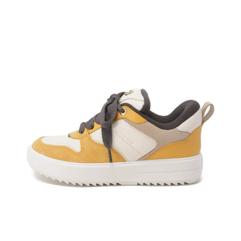 MICHAEL KORS Rumi Skateboard Shoes Women's White Yellow-0
