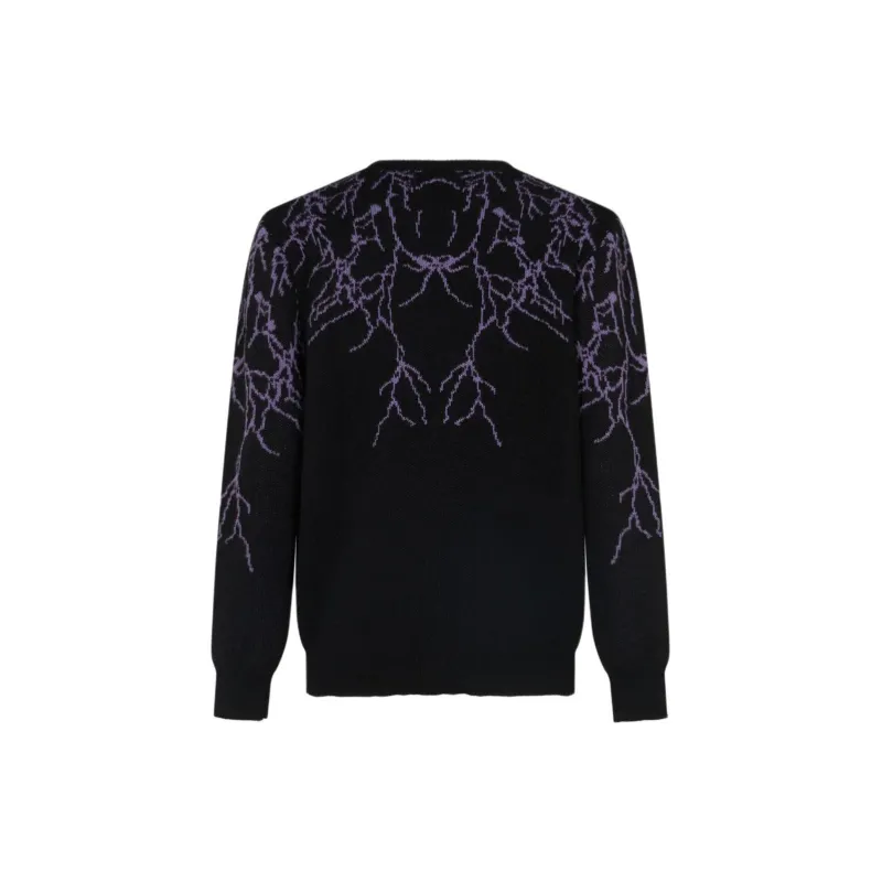 PHOBIA ARCHIVE Jumper With Purple Lightning Print Sweater Men's Black-1