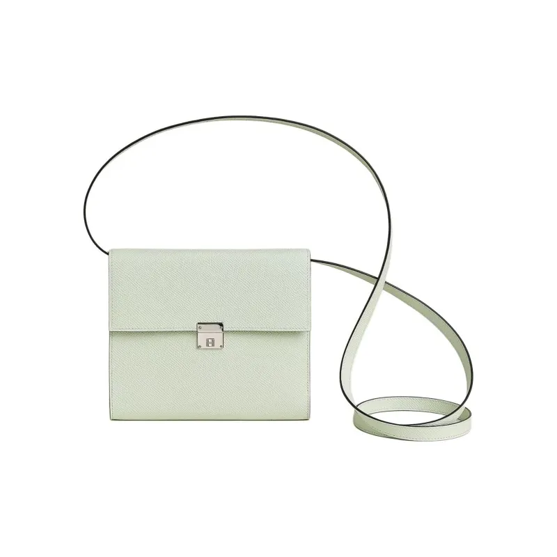 HERMES Clic Epsom Calfskin Shoulder Bag Crossbody Bag Wallet Women's 0S Vert Fizz Bubble Green-0