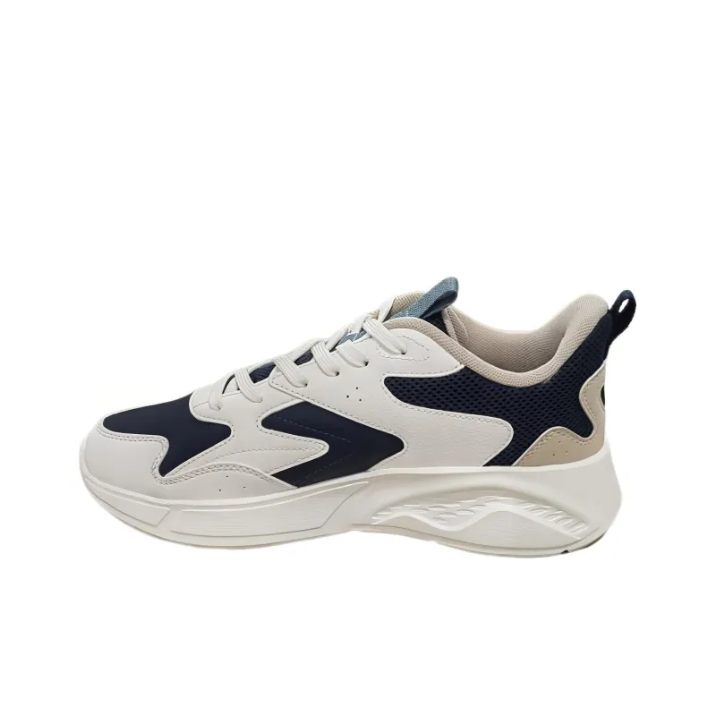 361° Anti Slip Wear Resistant Low Top Running Shoes Men's White Blue-0
