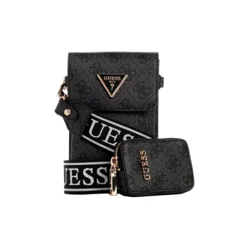 GUESS Artificial Leather Cell Phone Pouch Shoulder Bag Crossbody Bag Mini Women's Black
