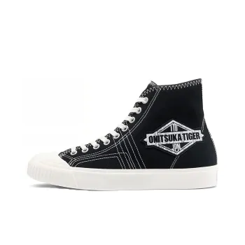 Onitsuka Tiger Coverage Anti Slip And Wear Resistant High Top Skateboard Shoes Unisex Black