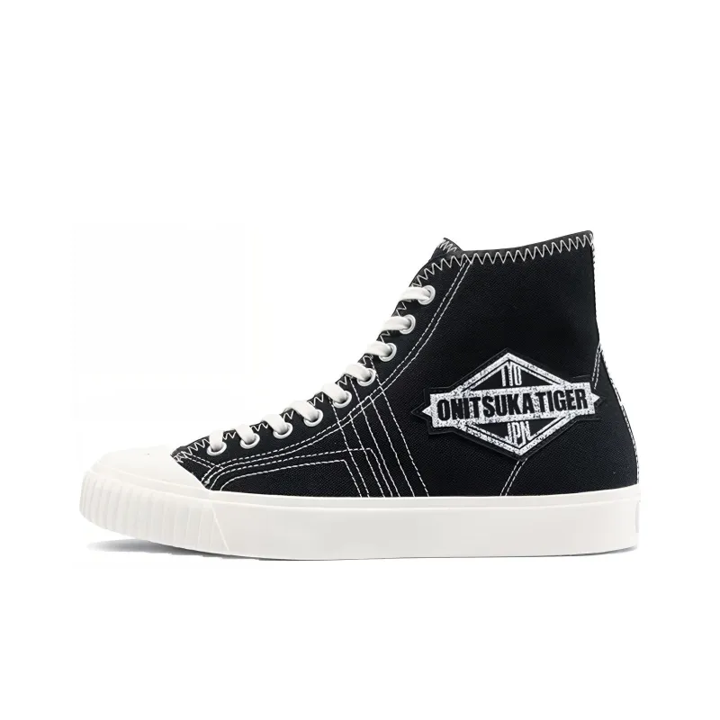 Onitsuka Tiger Coverage Anti Slip And Wear Resistant High Top Skateboard Shoes Unisex Black-0