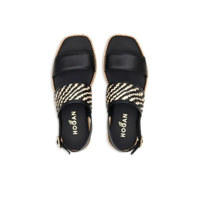 HOGAN H660 Double-Strap Woven Sandals Women's-4