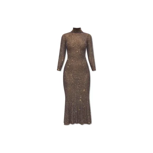 Balenciaga Long-Sleeved Dresses Women's Black/Gold