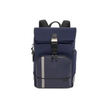 TUMI Nylon With Leather Backpack Men's Marine Blue