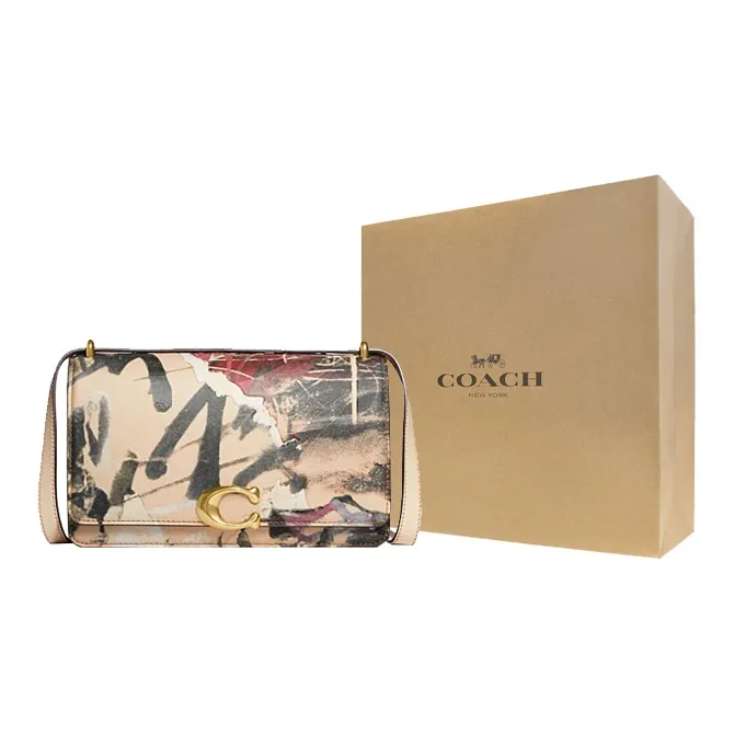 COACH MINT+SERF Collaboration Bandit Cow Leather Shoulder Bag, Crossbody Bag Medium Size Women's Graffiti Color-6