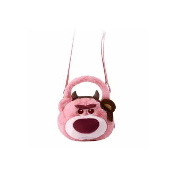 Disney Strawberry Bear Series Fabric Crossbody Bag Regular Unisex Pink