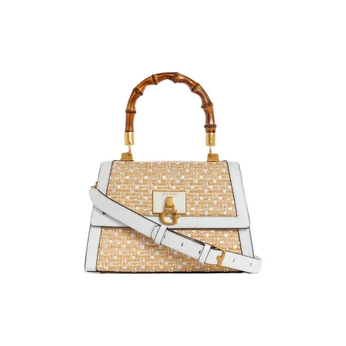 GUESS Straw Straw Bag Shoulder Bag Crossbody Bag Handbag Women's White
