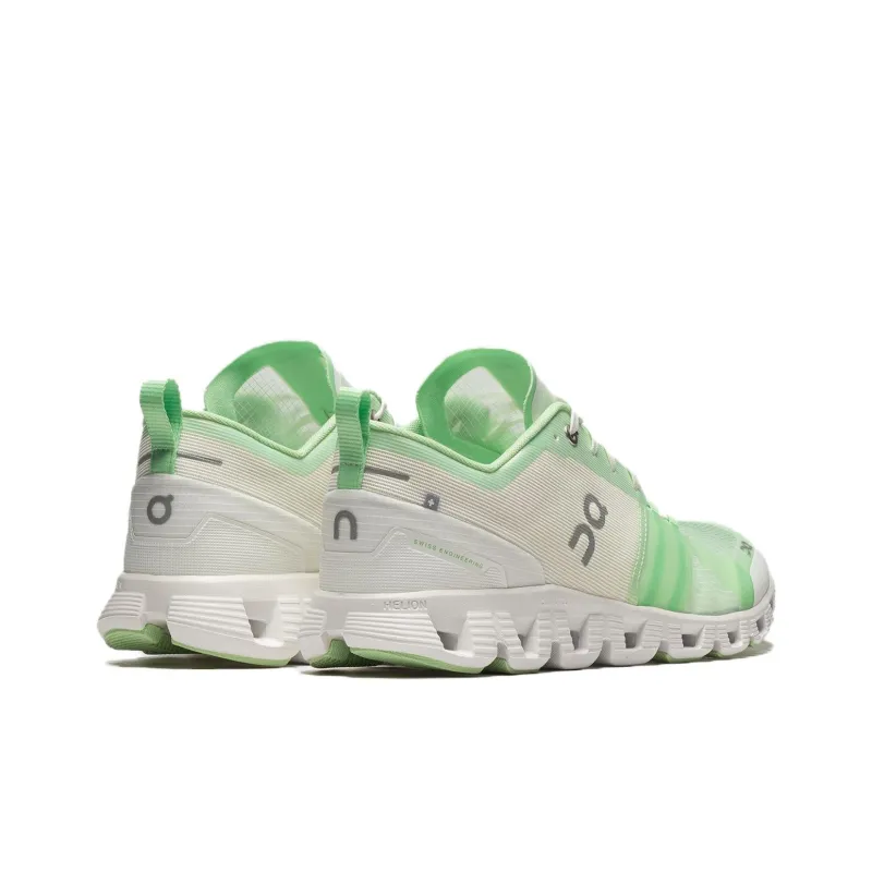 On Cloud X Shift Wear Resistant Low Top Running Shoes Women's Beige Green-3