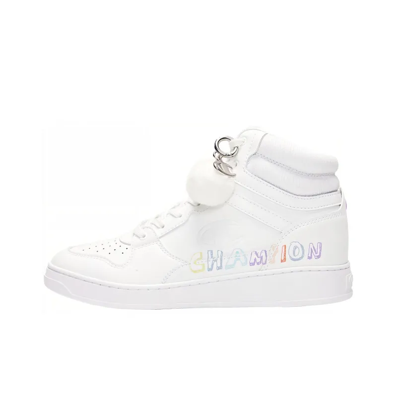 Champion Essentials Collection 1919 Trainer High 2.0 High Top Skateboard Shoes Women's White-0