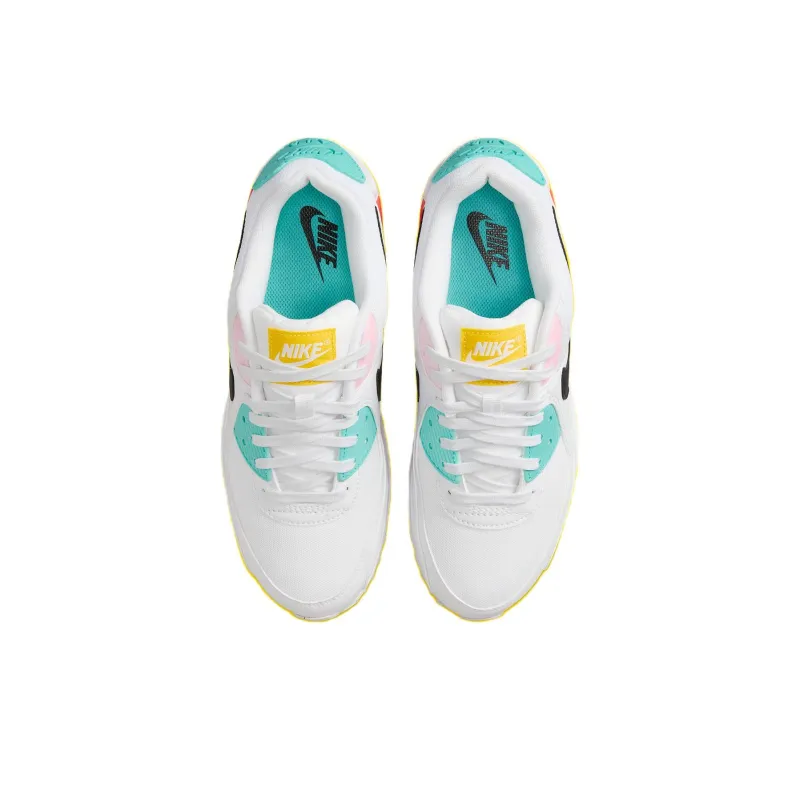 Nike Air Max 90 White Black Pink Foam Bright Crimson Women's-3