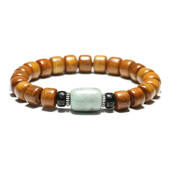 Muyan Cow Bone Consumption Six Character Admonition True Word Beaded Bracelet Unisex-1