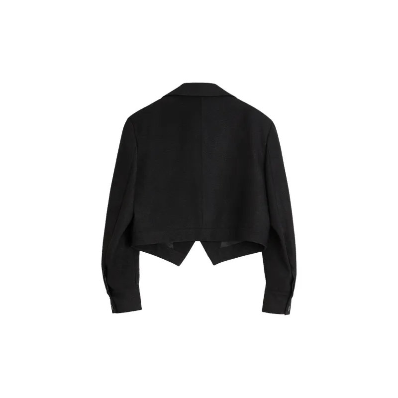 ELLE Cropped Coats Women's Black-1