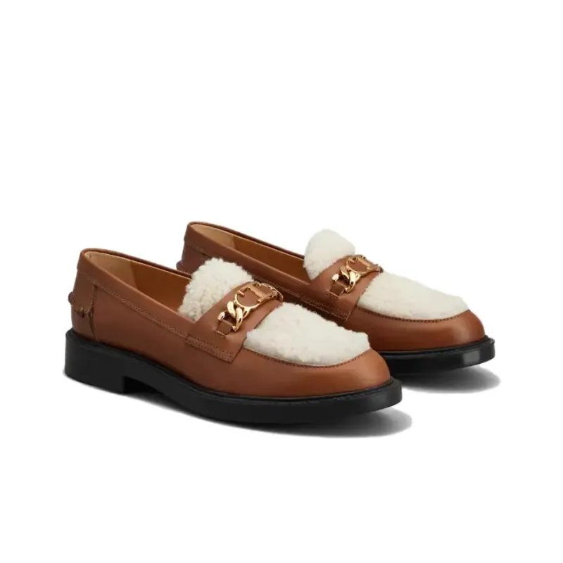 TOD'S Shearling Leather Loafers-2