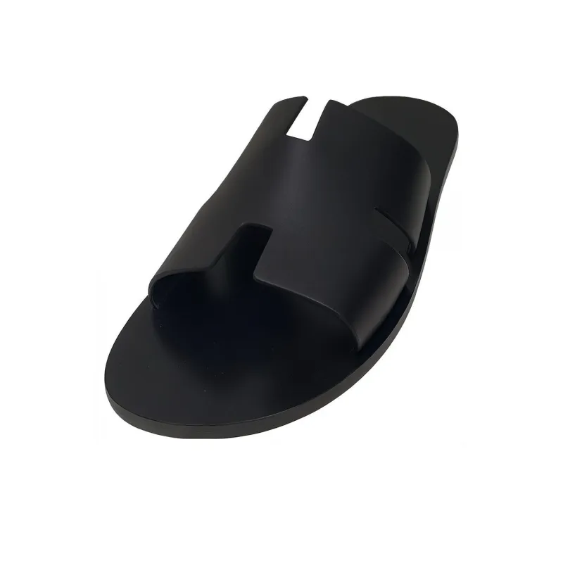 HERMES Slide Slippers Men's Black-2