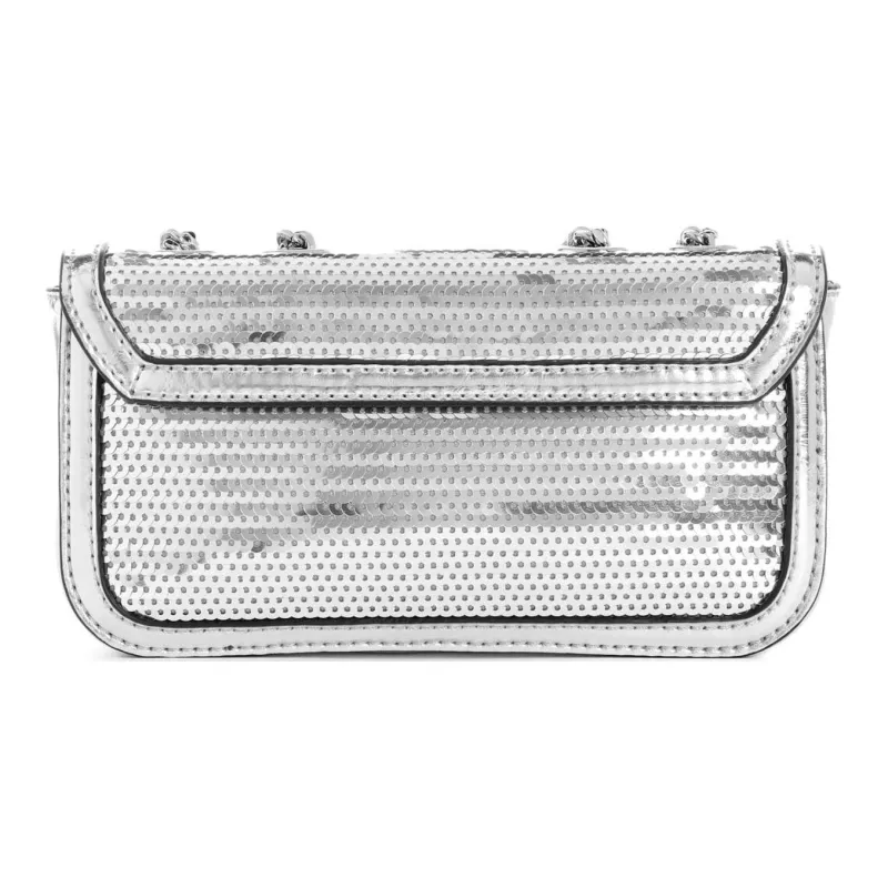 GUESS Artificial Leather Shoulder Bag Crossbody Bag Mini Women's Silver-2