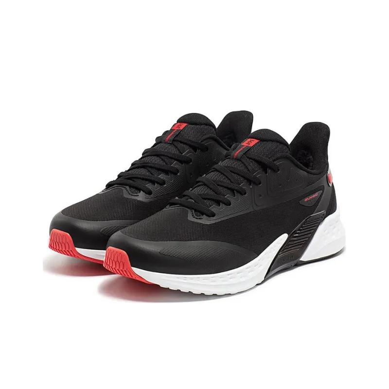 361° Anti Slip Wear Resistant Low Top Running Shoes Men's Black White-3