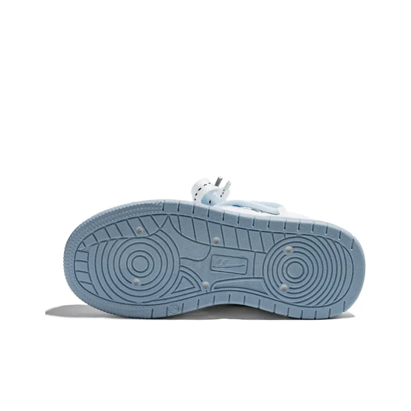 Warrior Wear resistant And Lightweight Low Top Skateboard Shoes Women's White Blue-4