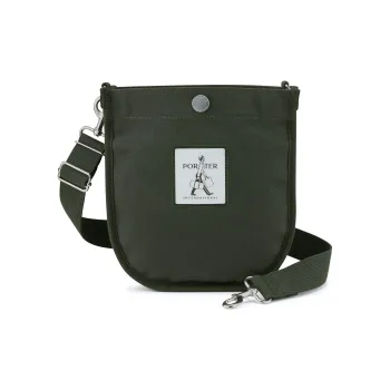 PORTER Plain Weave Canvas One Shoulder Canvas Bag Crossbody Bags Unisex Green