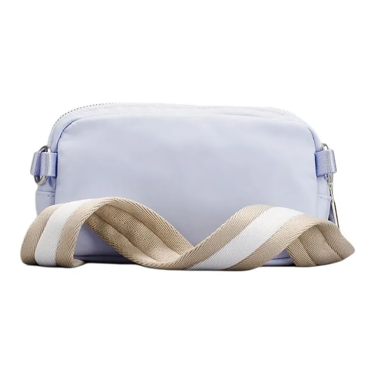Lululemon Everywhere Nylon Shoulder Bag Crossbody Bag Regular Women's Blue Linen Fabric With Embroidered Linen-1