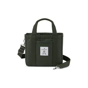 PORTER Heavy Plain Weave Canvas One Shoulder Crossbody Canvas Bag Handbag Unisex Green