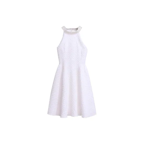 Silky Queen Sleeveless Dresses Women's White