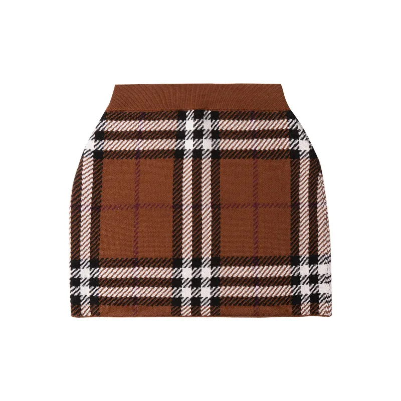 Burberry Exaggerated Check Jacquard Mini Skirt-1