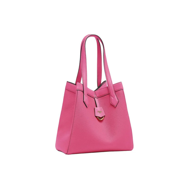 FENDI Full Grain Leather Bucket Bags One Shoulder Handbags Medium Size Women's Fuchsia-2