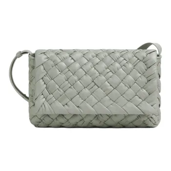 Bottega Veneta Calfskin Shoulder Bag, Crossbody Bag Men's Agate Gray