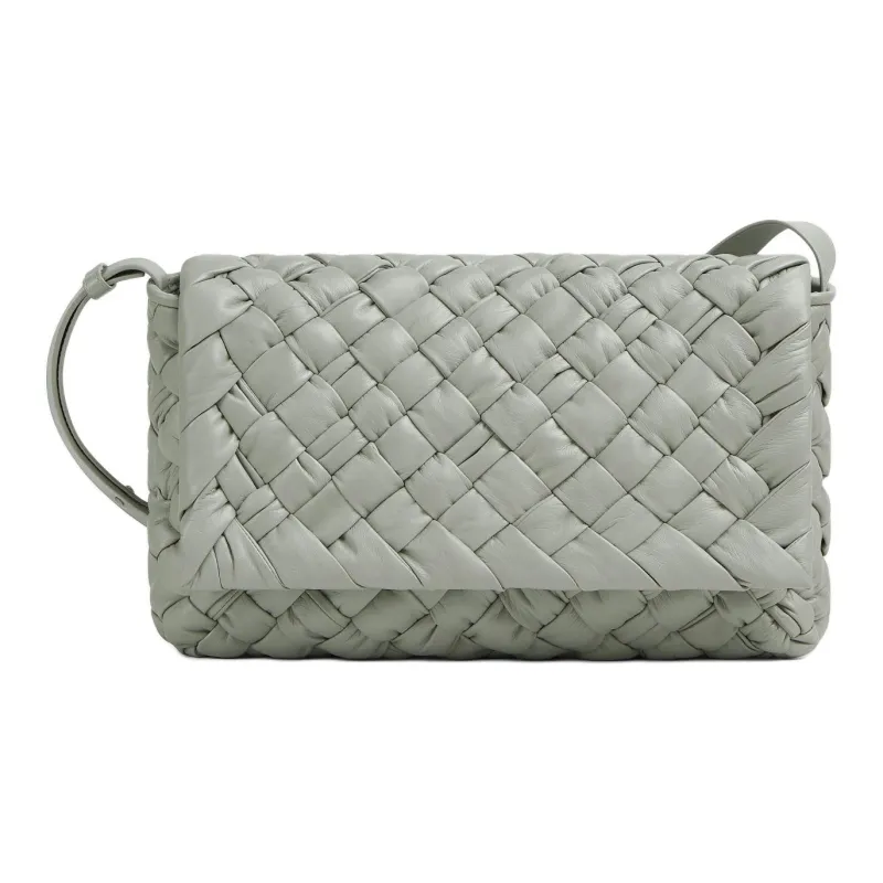Bottega Veneta Calfskin Shoulder Bag, Crossbody Bag Men's Agate Gray-0