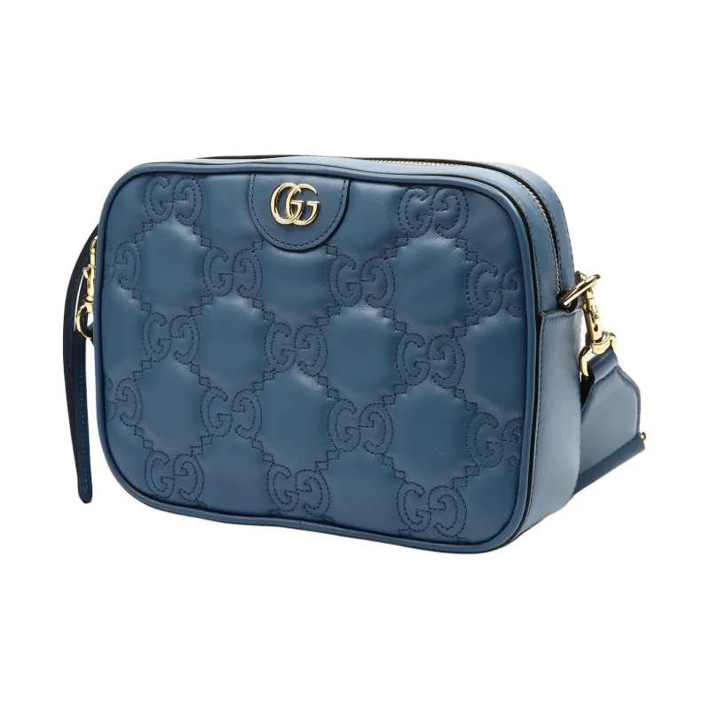 GUCCI Cow Leather Camera Bags Crossbody Bag Shoulder Bag Women's Blue-1