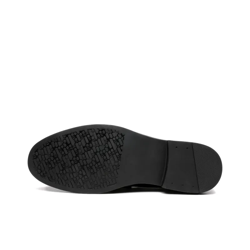 FAPAI Casual Leather Shoes Men's Black-5
