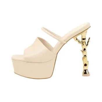 CULT GAIA Slide Slippers 13.9cm Women's White